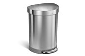 Avfallssortering - Simplehuman 60L halvrund pedalhink, borstat rostfritt stål - CW2029