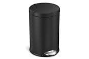 Avfallssortering - Simplehuman 4,5L rund pedalhink, svart stål - CW2091