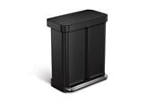 Avfallssortering - Simplehuman 58L (34/24), dubbel pedalhink med linerficka, svart - CW2093