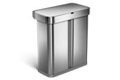 Avfallssortering - Simplehuman 58L (34/24), rektangulär sensorsoptunna med röststyrning, borstad - ST2036