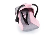 Docka, bamse och tillbehör - Bayer Design Deluxe Car Seat with Canopy for Dolls - Grey/Pink (67933AA) - 67933AA