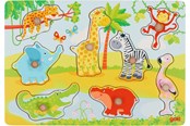 Babyleksaker - Goki African Animals Lift Out Puzzle - 57397