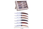 Köksredskap - Laguiole knife set 6 pcs. foldable with wooden handle - 3661075230036