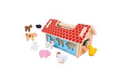 Babyleksaker - Bigjigs Wooden Farm Shape Sorting Box - BB108