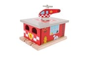 Träleksaker - Bigjigs Wooden Rails - Fire Station - BJT262
