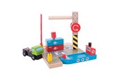 Träleksaker - Bigjigs Wooden Rails - Container Shipyard - BJT254
