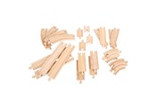 Träleksaker - Bigjigs Wooden Expansion Set Rails and Bends 24 pcs - BJT057