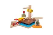 Träleksaker - Bigjigs Wooden Rails Crane Dock with Culvert 3 pcs - BJT074
