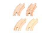 Träleksaker - Bigjigs Wooden Rails - Short Bends 4 pcs. - BJT110