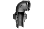 Gängade beslag - +GF+ angle union 90° black 1 1/2'' sleeve nipple - 770098108