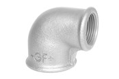 Gängade beslag - +GF+ angle 90° galvanized reduced 1 1/4-1/2'' socket-socket - 770090232