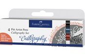 Skriv- och ritverktyg - Faber-Castell India ink Pitt Artist Pen C 4ct stand. - 167504