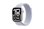 Pulsmätare & Stegräknare - Apple Watch Series 10 GPS 46mm - Silver Aluminium Case with Blue Cloud Sport Loop - MWWN3QN/A
