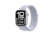 Pulsmätare & Stegräknare - Apple Watch Series 10 GPS + Cellular 42mm - Silver Aluminium Case with Blue Cloud Sport Loop - MWX53QN/A