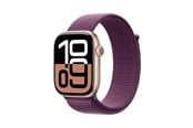 Pulsmätare & Stegräknare - Apple Watch Series 10 GPS + Cellular 42mm - Rose Gold Aluminium Case with Plum Sport Loop - MWXC3QN/A
