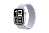 Pulsmätare & Stegräknare - Apple Watch Series 10 GPS + Cellular 46mm - Silver Aluminium Case with Blue Cloud Sport Loop - MWY23QN/A