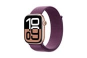 Pulsmätare & Stegräknare - Apple Watch Series 10 GPS + Cellular 46mm - Rose Gold Aluminium Case with Plum Sport Loop - MWY83QN/A