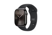 Pulsmätare & Stegräknare - Apple Watch Series 10 GPS + Cellular 46mm - Slate Titanium Case with Black Sport Band - S/M - MWYD3QN/A
