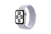 Pulsmätare & Stegräknare - Apple Watch SE GPS 44mm - Silver Aluminium Case with Blue Cloud Sport Loop - MXET3QN/A