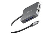 Dockning - j5create 5-in-1 USB-C Travel Adapter (with Ethernet and 140W PD) - JCD3191-N