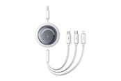 USB-kabel - Baseus Free2Draw 3-in-1 USB to micro USB+Lightning+USB-C cable 3.5A 1.1m (white) - P10368700211-01