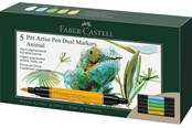 Skriv- och ritverktyg - Faber-Castell India ink PAP Dual Marker 5x animals - 162008