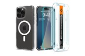 Mobiltelefontillbehör-Skyddsfilm - Spigen Ultra Hybrid MagSafe - white + Glass tR EZ Fit Pack - iPhone 16 Pro Max - ACS08141