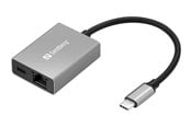 Nätverkskort (adaptrar osv.) - Sandberg USB-C Gigabit Network Adapter (with PD) - 136-60