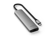 Dockning - Satechi 7-in-1 USB-C Slim Multiport Adapter with Ethernet - Space Grey - ST-P7SM