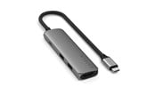 Dockning - Satechi 4-in-1 USB-C Slim Multiport Adapter 4K - Space Grey - ST-P4SM