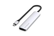 Dockning - Satechi 6-in-1 USB-C Slim Multiport Adapter - Silver - ST-P6SS