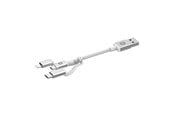 USB-kabel - Mophie USB-A to 3in1- 1M- White - 409903219
