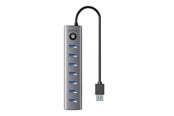 USB Hub - ORICO CL7U USB-C to 7x USB 3.0 Hub Adapter (gray) USB Hub - USB 3.0 - 7 porte - Grey - CL7U-U3-10-GY-BP