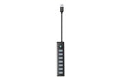 USB Hub - ORICO PW7U USB to 7x USB 3.0 Hub Adapter (black) USB Hub - USB 3.0 - 7 porte - Svart - PW7U-U3-10-BK-EP