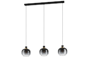 Lampor - EGLO OILELLA long table pendant black/grey/transparent - 99617