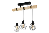 Lampor - EGLO TOWNSHEND 5 ceiling lamp black/brown - 44074