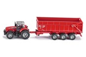 Leksaksbil - SIKU Farmer - Massey Ferguson Tractor With Trailer - 1844
