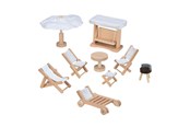 Dockhus & Tillbehör - Goki Wooden Doll Furniture Garden Furniture 9 pieces. - 51475