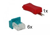 Nätverks tillbehör - DeLOCK RJ45 Secure Clip With Plug Set (6-Pack) - 86425