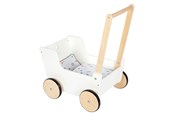 Docka, bamse och tillbehör - Small Foot - Wooden Push Doll Carriage Little Button - 12496