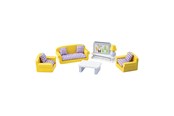 Docka, bamse och tillbehör - Tidlo Wooden Dollhouse Furniture Living Room 9 pieces. - T0225