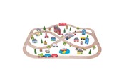 Träleksaker - Bigjigs Wooden Train Set City and Country 101 pieces. - bjt015
