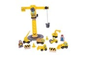Träleksaker - Bigjigs Wooden Crane & Construction Vehicles - BJT200