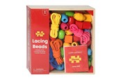 Babyleksaker - Bigjigs Wooden Beads in Pot 95pcs. - BJ662