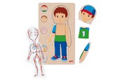 Pusselspel - Goki Wooden Layer Puzzle Human Body Boy 29 pcs. - 57361