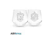 Merchandise - Harry Potter - 2 Glass Set Ravenclaw & Hufflepuff EUROPE x2 - Glass - ABYVER296