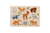Pusselspel - Goki Wooden Stud Puzzle Forest Animals 9 pcs. Trä - 57387