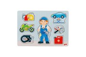 Pusselspel - Goki Wooden Stud Puzzle Mechanic 8 pcs. Trä - 57407