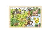 Pusselspel - Goki Wooden Jigsaw Puzzle Baby Animals 24 pcs. Trä - 57890
