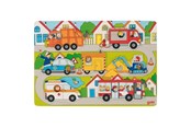 Pusselspel - Goki Wooden Background Shape Puzzle in the Streets 7 pcs. Trä - 57474